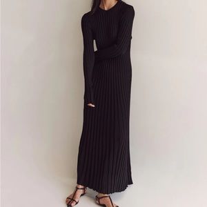 NWT DISSH ada black long sleeve midi dress